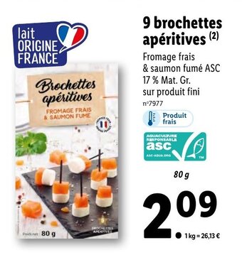 Lidl 9 Brochettes Aperitives offre