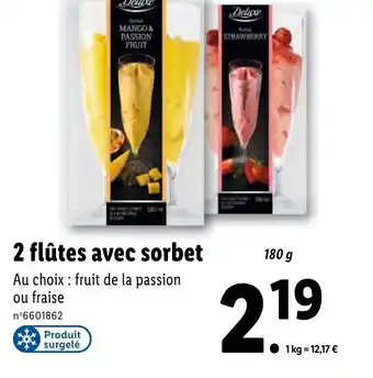 Lidl 2 Flutes Avec Sorbet offre