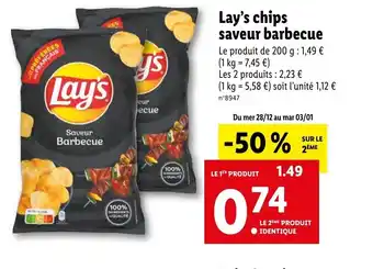 Lidl Lay's Chips Saveur Barbecue offre