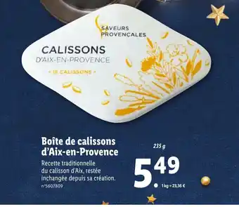 Lidl Boite De Calissons D'Aix-En-Provence offre