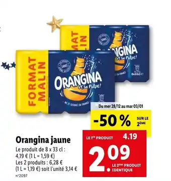 Lidl Orangina Jaune offre