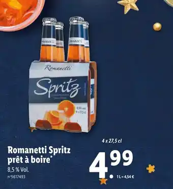 Lidl Romanetti Spritz Pret A Boire offre