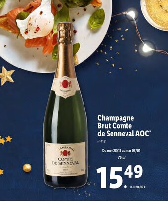 Lidl Champagne Brut Comte De Senneval AOC offre