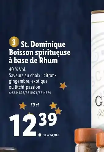 Lidl St. Dominique Boisson Spiriteuse A Base De Rhum offre