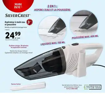 Lidl Aspirateur A Main Eau Et Poussiere offre