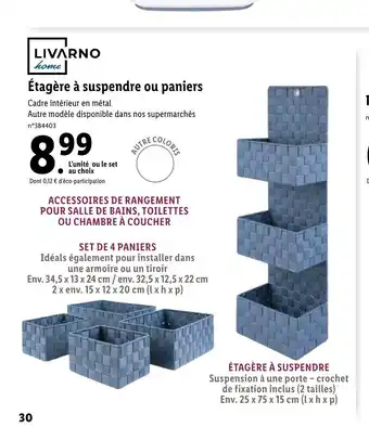 Lidl Etagere A Suspendre Ou Paniers offre