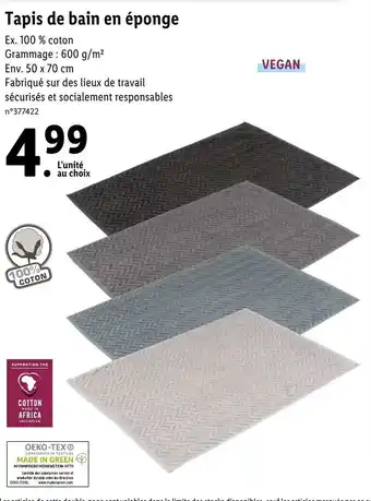 Lidl Tapis De Bain En Eponge offre