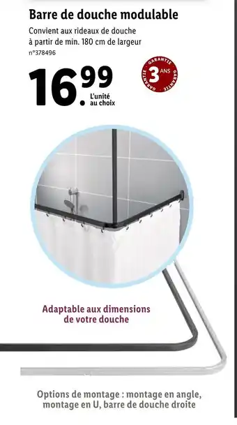 Lidl Barre De Douche Modulable offre