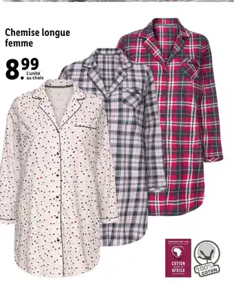Lidl Chemise Longue Femme offre