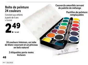 Lidl Boite De Peintire 24 Couelurs offre