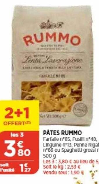 Bi1 Pâtes rummo offre