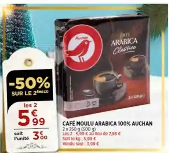 Bi1 Café moulu arabica 100% auchan offre