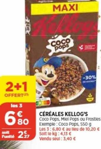 Bi1 Céréales kellogg's offre