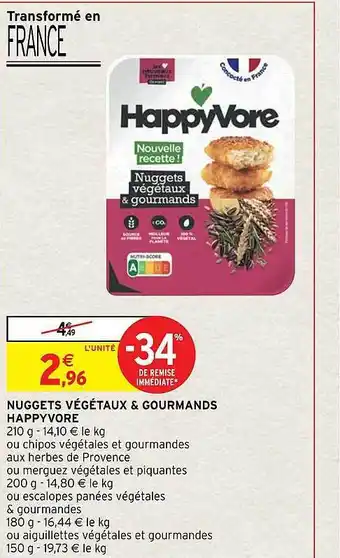 Intermarché Nuggets végétaux & gourmands happyvore offre