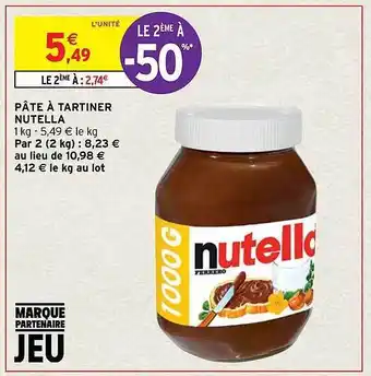 Intermarché Express Pâte à tartiner nutella offre
