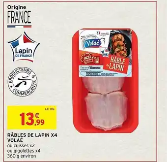Intermarché Râbles de lapin x4 volaé offre