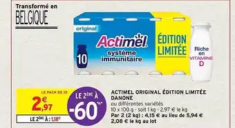 Intermarché Actimel original édition limitée danone offre