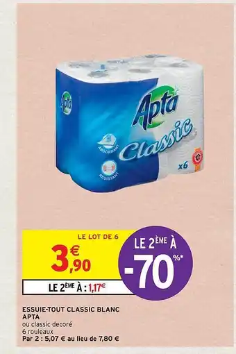 Intermarché Essuie-tout classic blanc apta offre