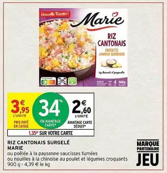 Intermarché Riz cantonais surgelé marie offre