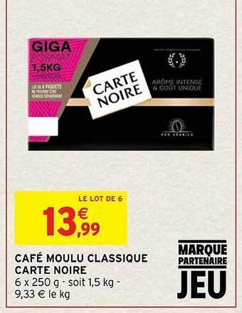 Intermarché Café moulu classique carte noire offre