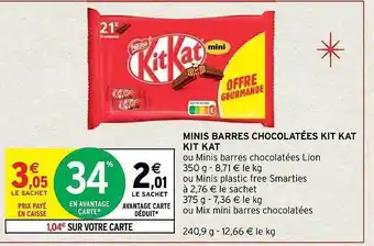 Intermarché Minis barres chocolatées kit kat offre