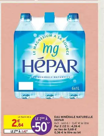 Eau minérale naturelle hépar