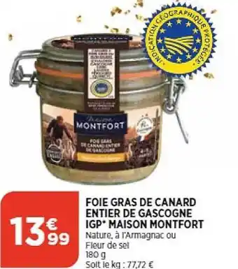 Foie gras de canard entier de gascogne igp maison montfort