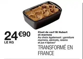 Monoprix Civet de cerf st hubert et marrons offre