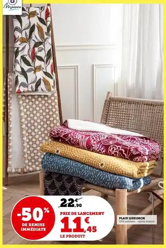 Super U Plaid 125 x 150 cm u maison offre