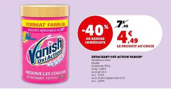 Super U Détachant oxy action vanish offre