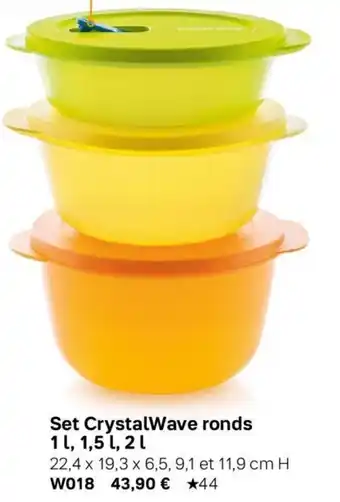 Tupperware Set Crystal Wave Ronds offre