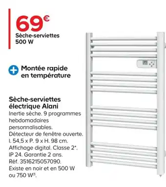 Castorama Seche-Serviettes Electrique Alani offre