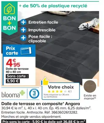 Castorama Dalle de Terrasse En Composite Angara offre