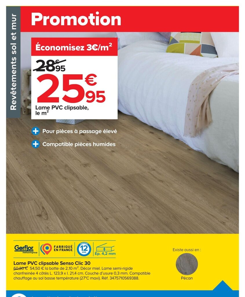 Promo Lame PVC Clipsable Senso Clic 30 chez Castorama