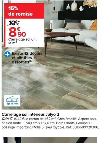 Castorama Carrelage Sol Interieur Julyo 2 offre
