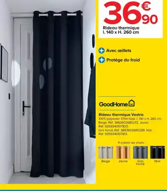 Castorama Goodhome rideau Thermique Vestris offre