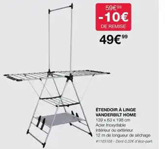 Costco Étendoir à Linge Vanderbilt Home offre
