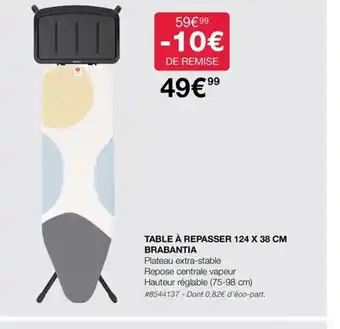 Costco Table a Repasser 124x38cm Brabantia offre