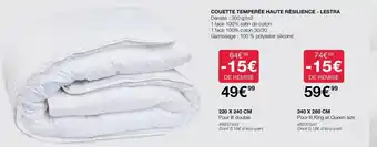 Costco Couette Tempérée haute Resilience Lestra offre