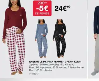 Costco Ensemble Pyjama Femme Calvin Klein offre