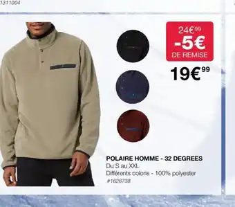 Costco Polaire Homme 32 Degrees offre