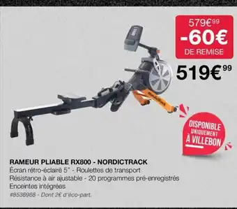 Costco Rameur Pliable RX800 Nordictrack offre