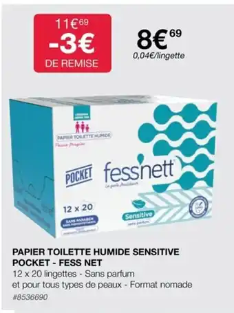 Costco Papier Toilette Humide Sensitive Pocket Fess Net offre