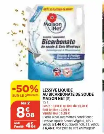 Bi1 Lessive liquide au bicarbonate de soude maison net offre