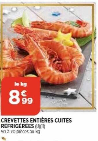 Bi1 Crevettes entières cuites réfrigérées offre