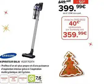 Gitem Aspirateur balai samsung offre
