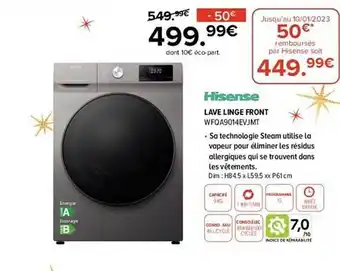 Lave linge front hisense