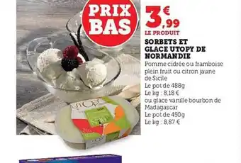Hyper U Sorbets et glace utopy de normandie offre