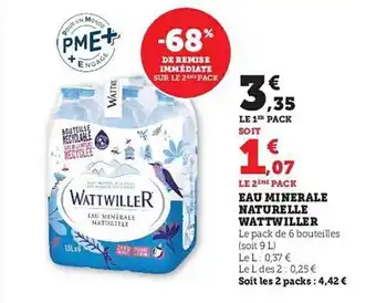 Hyper U Eau minérale naturelle wattwiller offre