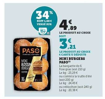 Hyper U Mini burgers paso offre